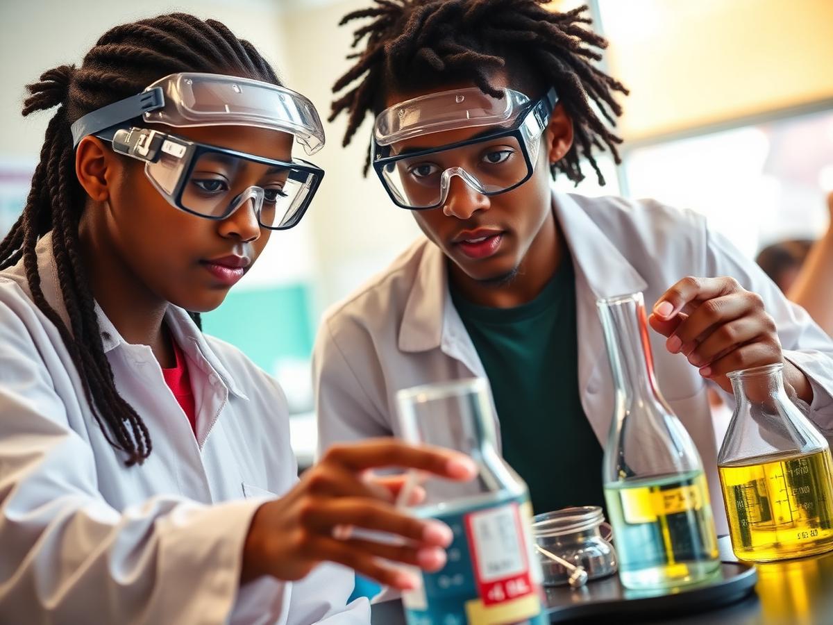 Science lab experiment in progress